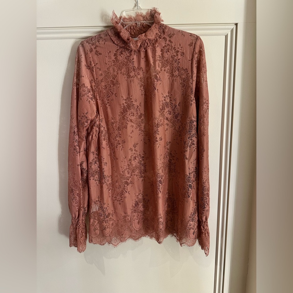 SOALLURE Pink Lace top US L